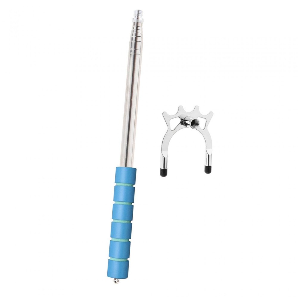 Vaveren Telescopic Billiards Pool Cue Stick with Removable Bridge Head Anti Slip Handle Snooker Pool Cue Rack Billiards Accessory, 1 Rod 1 High Head