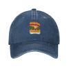 Delicious Burger Baseball Cap for Men Women Hat Vintage Cowboy Hats Adjustable Trucker Caps Navy Blue view 2