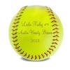 MYETCHEY Personalized Yellow 11 Inch Synthetic Leather Softball, 3 Line Script, 1 Count view 1