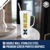 Campus Colors NCAA Stainless Steel 20oz Roadie With Handle & Dual Option Lid With Straw - Officially Licensed Tumbler (Michigan Wolverines - White) view 4