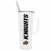 Campus Colors NCAA Stainless Steel 20oz Roadie With Handle & Dual Option Lid With Straw - Officially Licensed Tumbler (Central Florida Knights - White) view 1