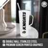 Campus Colors NCAA Stainless Steel 20oz Roadie With Handle & Dual Option Lid With Straw - Officially Licensed Tumbler (Central Florida Knights - White) view 4