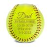 MYETCHEY Personalized Leather Softball | Softball Team Gift | Softball Coach Gifts | Engraved Softball | Softball Award, Trophy (Dad Established Date), Yellow view 1