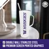 Campus Colors NCAA Stainless Steel 20oz Roadie With Handle & Dual Option Lid With Straw - Officially Licensed Tumbler (Washington Huskies - White) view 4