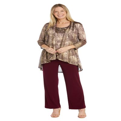 Print Foggy Foil Crinkle Duster Pant Set