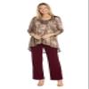 Print Foggy Foil Crinkle Duster Pant Set view 1