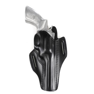 Pusat Holster Revolver Leather OWB Open Top Gun Holster 4 inch for Taurus Tracker 627 (Black Right Hand)