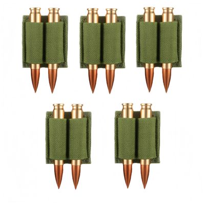 5 Pack 2 Round Ammo Holder Rifle223 308 30-06 Ammo Buttstock Shell HolderGun Shell Stock PouchShooting Accessories