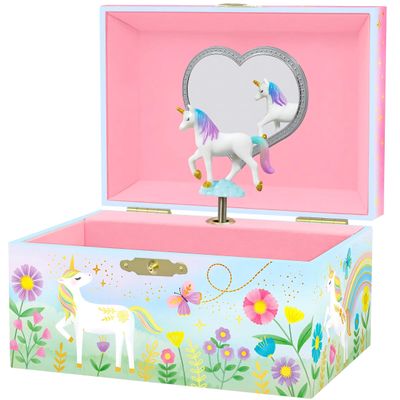 Giggle & Honey Musical Jewelry Box for Girls - Kids Jewelry Box, Unicorn Toys for Girls 4-6, Easter Gifts for Kids, 6 x 4.7 x 3.5 in