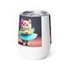 British shorthair cat dressed in her white tutu, it is an expression of beauty and joy Wine tumbler view 1