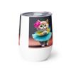 British shorthair cat dressed in her white tutu, it is an expression of beauty and joy Wine tumbler view 3