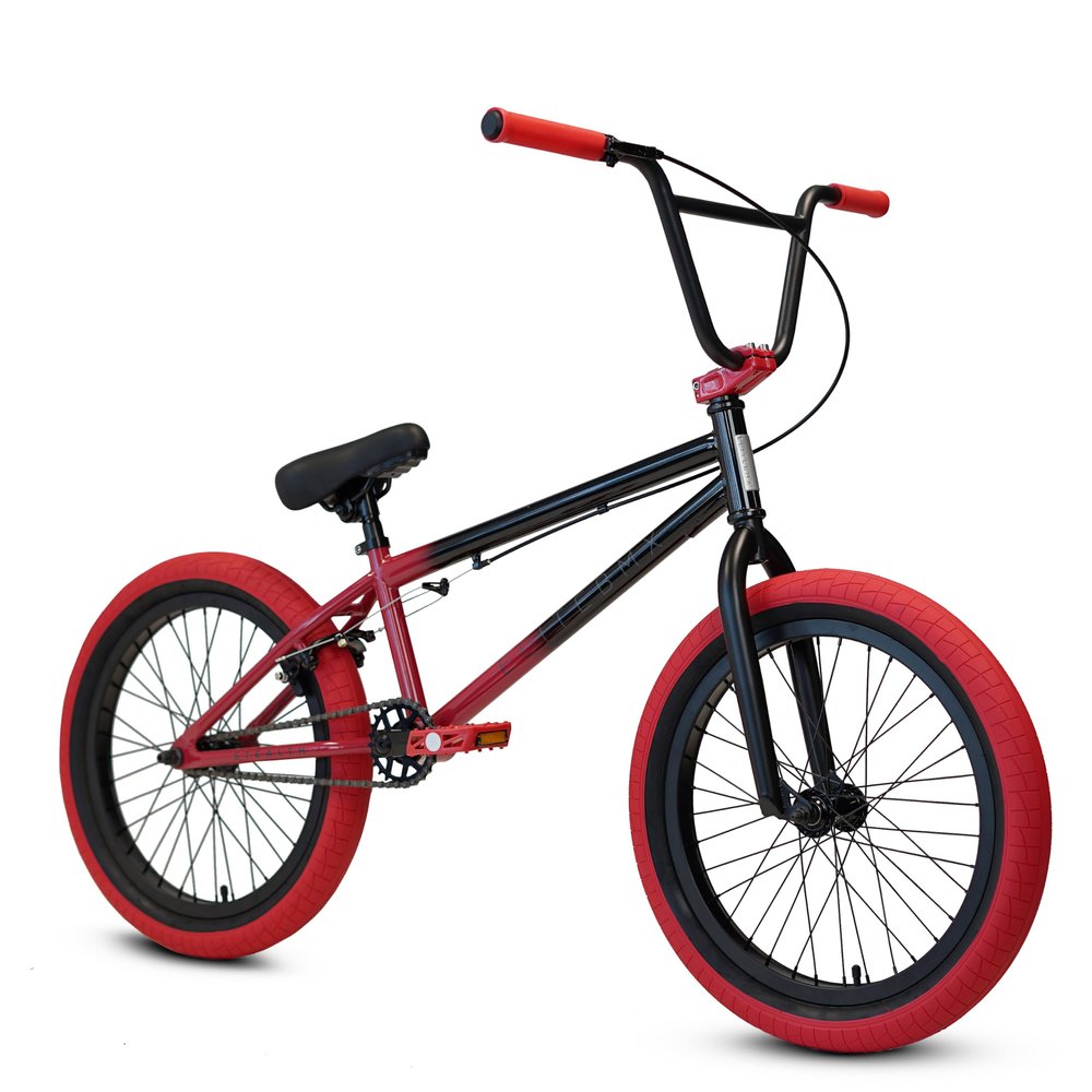 ELITE BICYCLES Elite BMX Bicycle 20 & 16"" Freestyle Bike - Stealth and Peewee Model (Two Tone Black Red, 20"")