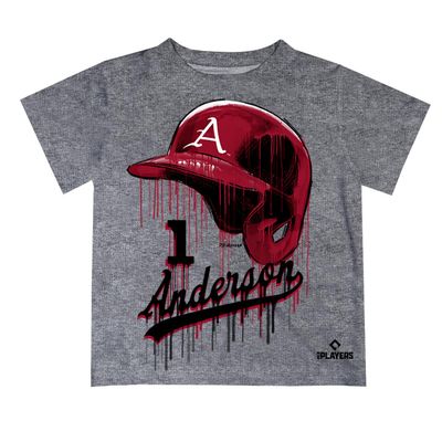 Vive La Fete Brian Anderson Arkansas Razorbacks MLBPA Officially Licensed Dripping T-Shirt Gray