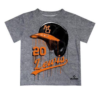 Kyle Lewis Mercer University Bears MU MLBPA Officially Licensed Dripping T-Shirt Gray