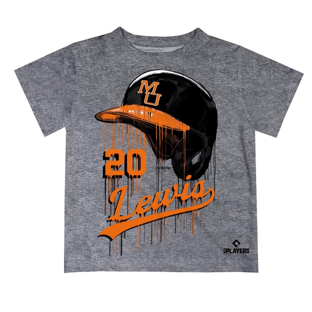 Kyle Lewis Mercer University Bears MU MLBPA Officially Licensed Dripping T-Shirt Gray
