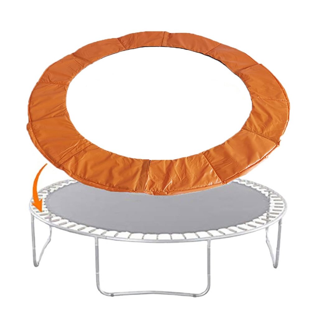 SUOGROLI Replacement Trampoline Safety Pad Mat, 6FT 8FT 10FT 12FT 13FT 14FT 16FT UV Resistant Safety Mat Spring Cover,14FT-427cm,Orange