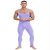 Vxuxlje Men's One Piece Athletic Unitard Square Neck Bodysuit Gymnastics Leotard Tight Jumpsuits Lavender 3X-Large view 1