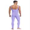 Vxuxlje Men's One Piece Athletic Unitard Square Neck Bodysuit Gymnastics Leotard Tight Jumpsuits Lavender 3X-Large view 2