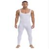 Vxuxlje Men's One Piece Athletic Unitard Square Neck Bodysuit Gymnastics Leotard Tight Jumpsuits White X-Large view 1