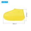 PATIKIL M Waterproof Silicone Shoe Covers, 2 Pairs Reusable Non-Slip Overshoes Rain Shoes Cover Protectors Galoshes for Outdoor Rain Snow, Yellow view 2