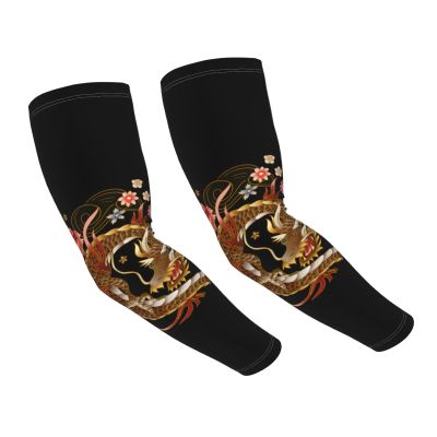 ASYG Funny Cool Red Dragon Cooling Arm Sleeves Sun Protection Unisex for Sports, Cycling, Golf Dragon Sleeves
