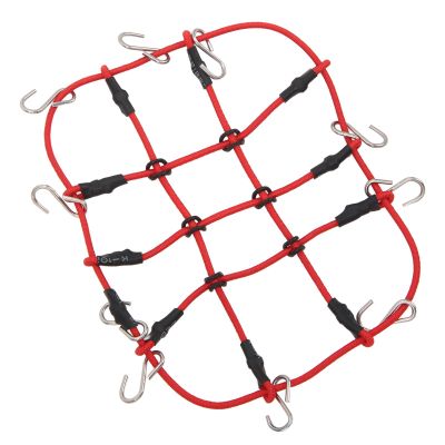 ZJchao 1/18 RC Elastic Luggage Net with Hook - High Simulation Performance RC Accessory Crawler Elastic Luggage Net with Hook Elastic Luggage Net with Hook (Red)