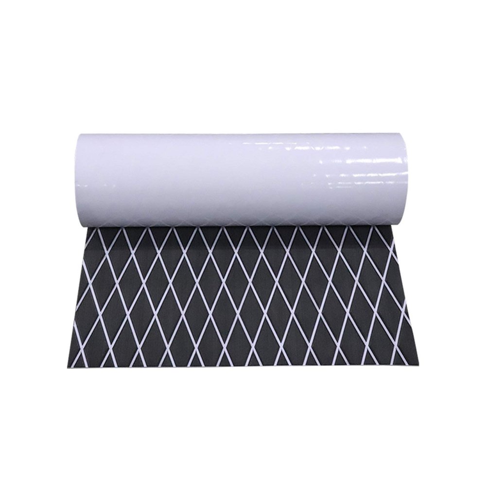 XWZFFAI Classic Boat Accessories EVA Boat Flooring Decking Sheet Non-Slip Bevel Edge EVA Foam Faux Teak Decking Self-Adhesive for Boat Yacht Marine Floor Carpet Outdoor Sports