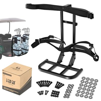 10L0L Universal Golf Cart Rear Seat Bag Holder Compatible with EZGO Club Car Yamaha, Fits Safety Grip Bar Maximum Wide 7in, No Drilling, Space Saving