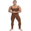 Vxuxlje Men's One Piece Athletic Unitard Square Neck Bodysuit Gymnastics Leotard Tight Jumpsuits Brown X-Large view 1