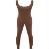 Vxuxlje Men's One Piece Athletic Unitard Square Neck Bodysuit Gymnastics Leotard Tight Jumpsuits Brown X-Large view 4