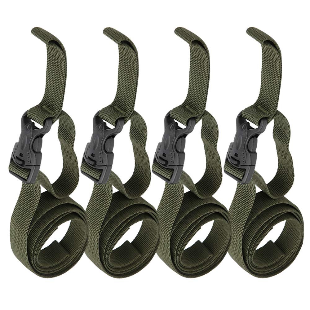 4PCS Backpack Straps, Straps with Buckles Backpack Hip Belt Backpack Straps Replacement Double Safety Buckle Baggage Packing Belt Suitcase Fixed Rope for Outdoor