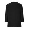 Womens Plus Size Tops Crewneck Eyelet Embroidery Cutout Short Sleeve Tshirts Summer Plain Slim Comfy Button Blouses Eyelet Embroidery Short Sleeve Tops Shirts Solid Retro Plain Holiday T-Shirts Black view 3