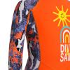 IMEKIS Kids Boys Girls Full Body Wetsuit Rash Guard Long Sleeve One Piece Bathing Suit Swimwear Child Water Sports Diving Surf UPF 50+ Swimsuit with Hat Orange 5-6 Years view 4