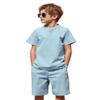 Arshiner Boy 2 Piece Cotton Linen Set Henley Shirts and Shorts Outfits Summer Casual Beachwear Light Blue 10-11 Years view 1