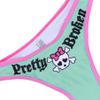 Women's Letter Skull Print Goth Swimsuit 2 Piece Sexy Triangle Bikini Bathing Suit for Rave Festival Halloween Green view 3