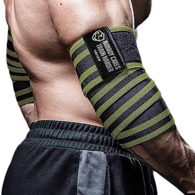 Elbow Wraps for Weightlifting (1 Pair), 47" Elastic Elbows Support & Compression Powerlifting, Fitness, Cross Training & Gym Workout - Elbow Straps for Weight Lifting