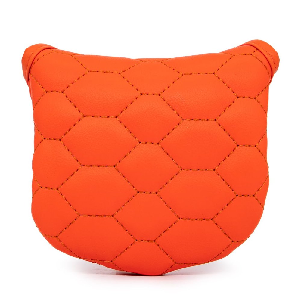 BAIRBRE Golf Putter Covers,Mallet Putter Cover Mallet Putter Haedcovers Leather Golf Club Covers Putter Headcover Magic Tape Closure for Scotty Cameron Taylormade Titleist Odyssey (Orange)
