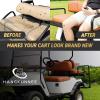 HANGKUNNEE Golf Cart Seat Covers for EZGO TXT 1994-2013 OEM Ordinary Seat,EZGO TXT Seat Covers Front and Rear -Thick Vinyl Leather Custom Comfortable/Anti-Scratch/Anti-Fading/Easy to Install view 4