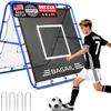 BAGAIL Soccer Rebounder Net, 4 x 4 Ft Pitch Back Baseball Softball Rebounder, Angle Adjustable Rebound Net for Control, Passing Practice, Easy Setup Bounce Back Net Gifts for Training - Blue view 1