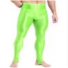 Miutii Men's Silky Compression Tights Pant Quick Dry Base Layer Breathable Training Long Trousers Fluorescent Green B Large view 1
