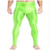 Miutii Men's Silky Compression Tights Pant Quick Dry Base Layer Breathable Training Long Trousers Fluorescent Green B Large view 2