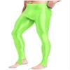 Miutii Men's Silky Compression Tights Pant Quick Dry Base Layer Breathable Training Long Trousers Fluorescent Green B Large view 3