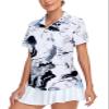 Tanst Sky Womens Golf Shirts Loose Fit, Ladies Short Sleeve Golf Polo Apparel 1/4 Zip Up Tennis Workout Tops Dry Fit Moisture Wicking Gym Collared Tshirt Quarter Zip Pullover Ink Grey 3XL view 1
