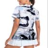 Tanst Sky Womens Golf Shirts Loose Fit, Ladies Short Sleeve Golf Polo Apparel 1/4 Zip Up Tennis Workout Tops Dry Fit Moisture Wicking Gym Collared Tshirt Quarter Zip Pullover Ink Grey 3XL view 2