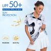 Tanst Sky Womens Golf Shirts Loose Fit, Ladies Short Sleeve Golf Polo Apparel 1/4 Zip Up Tennis Workout Tops Dry Fit Moisture Wicking Gym Collared Tshirt Quarter Zip Pullover Ink Grey 3XL view 3