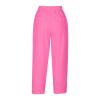 bawilom Capris for Women Summer Casual Loose Fit Cropped Pants Workout Drawstring Elastic Waist Lounge Trousers with Pockets Pink view 3