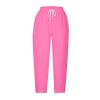 bawilom Capris for Women Summer Casual Loose Fit Cropped Pants Workout Drawstring Elastic Waist Lounge Trousers with Pockets Pink view 4