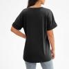 slqdgmryz Womens V Neck T Shirts Summer Cute Short Sleeve Tops 2025 Casual Plain Loose Fitting Pocket Spring Blouses Dressy Trendy Tunic Tops with Leggings Business Office Outfits S-2Xl Black view 4