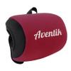 Aventik Neoprene Fishing Reel Cover Pouch Round Baitcasting Trolling Reels Storage Conventional Reel Cover Durable Soft Protection (Black/Red, M:4.3''Width x 2.9''Diameter) view 1