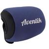 Aventik Neoprene Fishing Reel Cover Pouch Round Baitcasting Trolling Reels Storage Conventional Reel Cover Durable Soft Protection (Black/Blue, L:4.3''Width x 3.3''Diameter) view 1